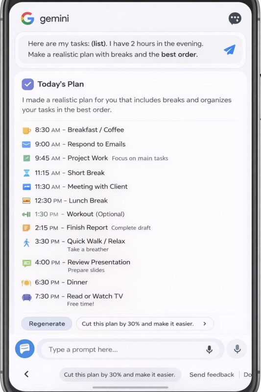 google gemini planning