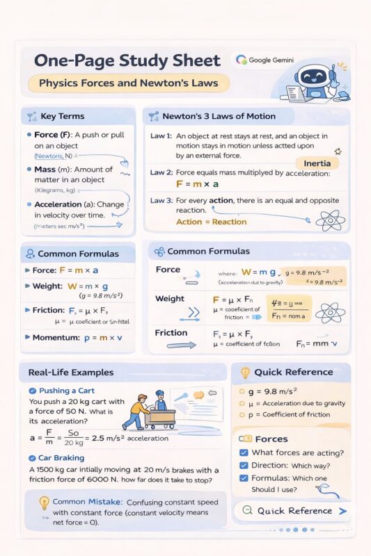 google gemini study sheet