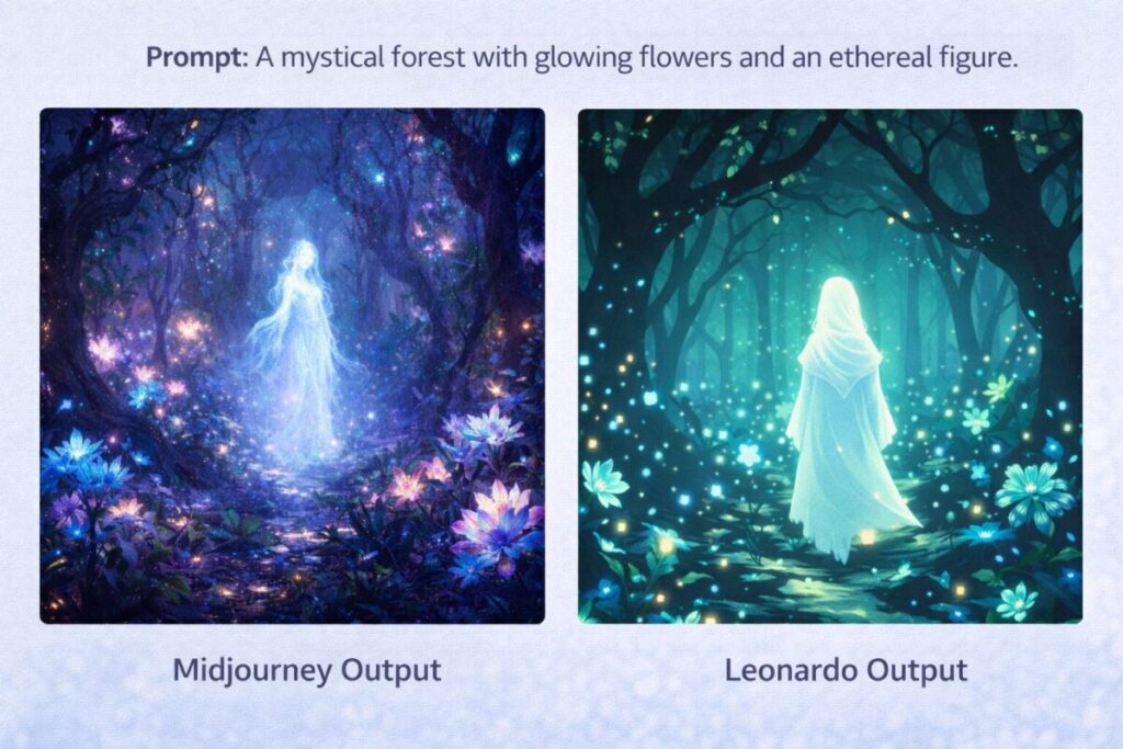 midjourney ai vs leonardo ai